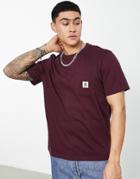 Element Basic Pocket T-shirt In Burgundy-red