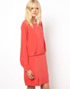 See By Chloe Dress In Washed Silk - Orange