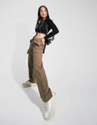 Asos Design Utility Combat Pant In Mushroom-brown