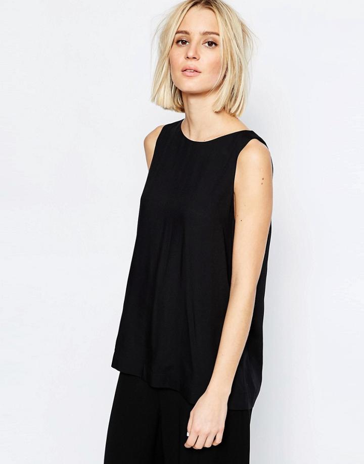Weekday Blouse With Cross Over Back Detail - Black