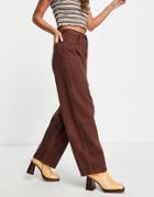 Topshop Baggy Organic Cotton Blend Jeans In Brown