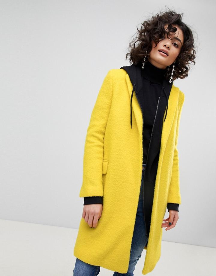 Mango Color Pop Overcoat - Yellow