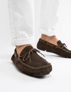 Dune Driving Shoes In Brown Suede - Brown