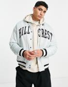 Topman Varsity Jacket With Embroidery In Blue-blues
