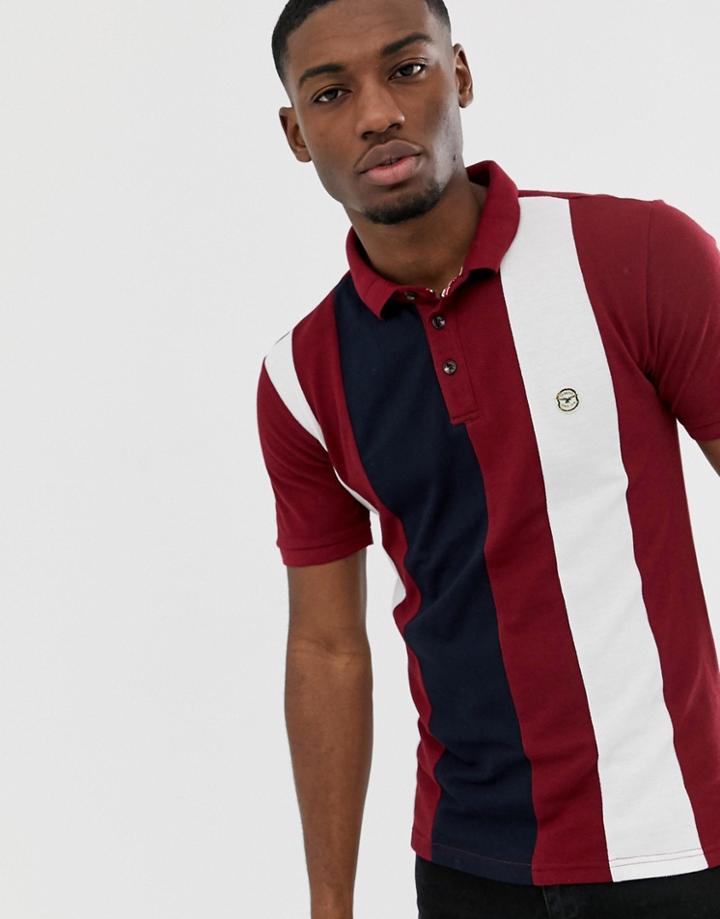 Le Breve Striped Polo Shirt - Red