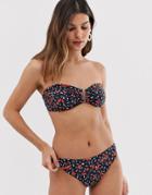 Gestuz Cana Floral Print Bikini Bottom - Red