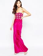 Virgo's Lounge Yoanna Badeau Maxi Dress With Embellished Bust - Pink