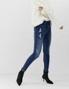 B.young Mom Jeans With Wearing - Blue