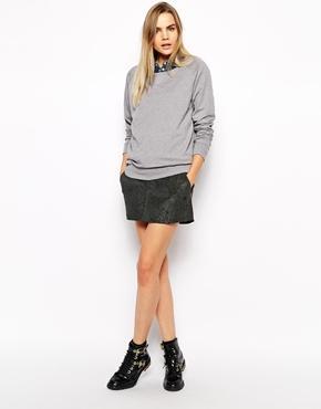 Ganni Suede Mini Skirt - Darkest Spruce