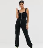 Collusion Tall Utility Ruched Cuffed Jumpsuit-multi