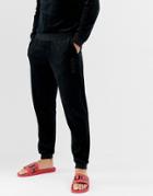 Boss Bodywear Velour Logo Cuffed Joggers - Black