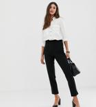 Asos Design Tall Pull On Tapered Black Pants In Jersey Crepe - Black