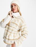 The North Face Cragmont Quarter Zip Printed Fleece Jacket In White