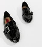 London Rebel Pointed Flat Shoes - Black