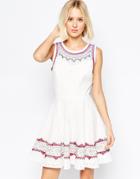 Greylin Emma Embroidered Eyelet Dress - White