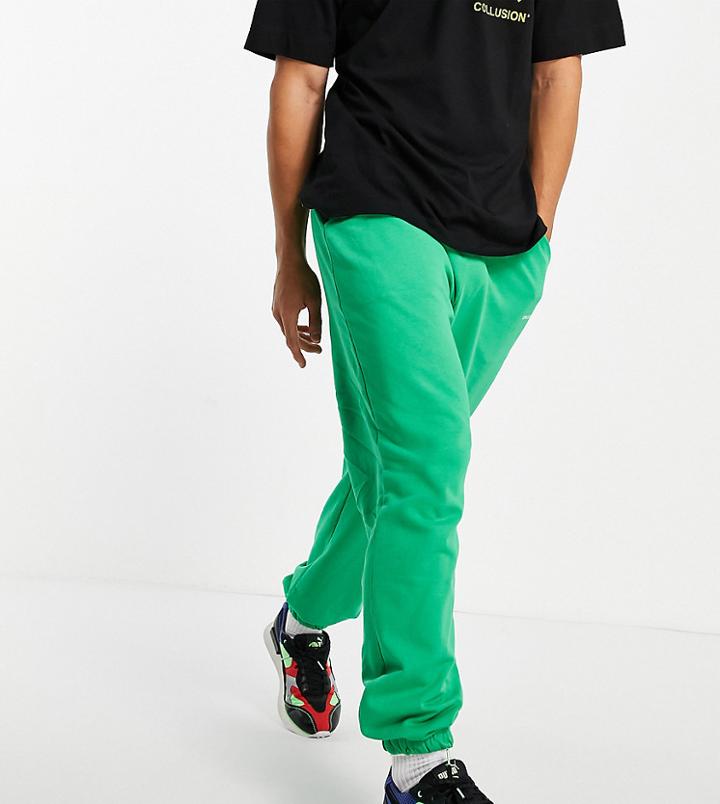 Collusion Logo Sweatpants In Apple Green