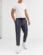 Asos Design Skinny Sweatpants In Poly Tricot Fabric With Pin Stripes-multi