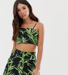 Missguided Two-piece Cami Crop Top In Leaf Print - Multi