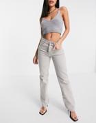 Asos Design Mid Rise '90's' Straight Leg Jeans Gray-grey