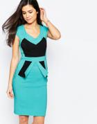 Vesper Brandy Midi Dress With Contrast Panels - Mint