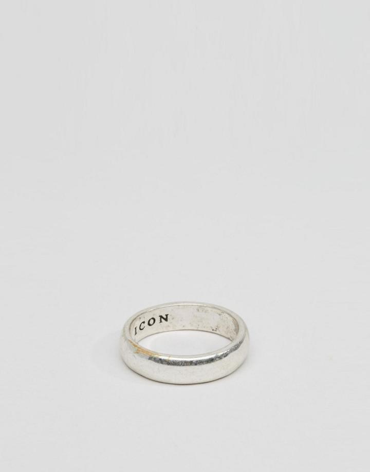 Icon Brand Band Ring In Silver - Silver