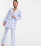 Asos Design Petite Jersey Supersized Boyfriend Suit Blazer In Lavender Blue-blues