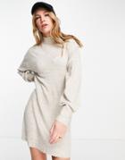 Vero Moda High Neck Sweater Dress In Cream-white