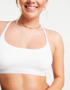 Calvin Klein Pure Soft Rib Unlined Cami Strap Bralette In White