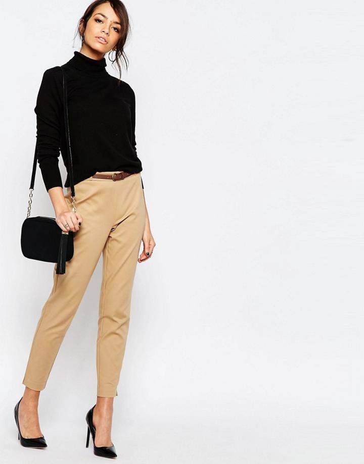 New Look Slim Leg Pants - Tan