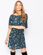 Vila Boatneck Check Dress - Navy Check