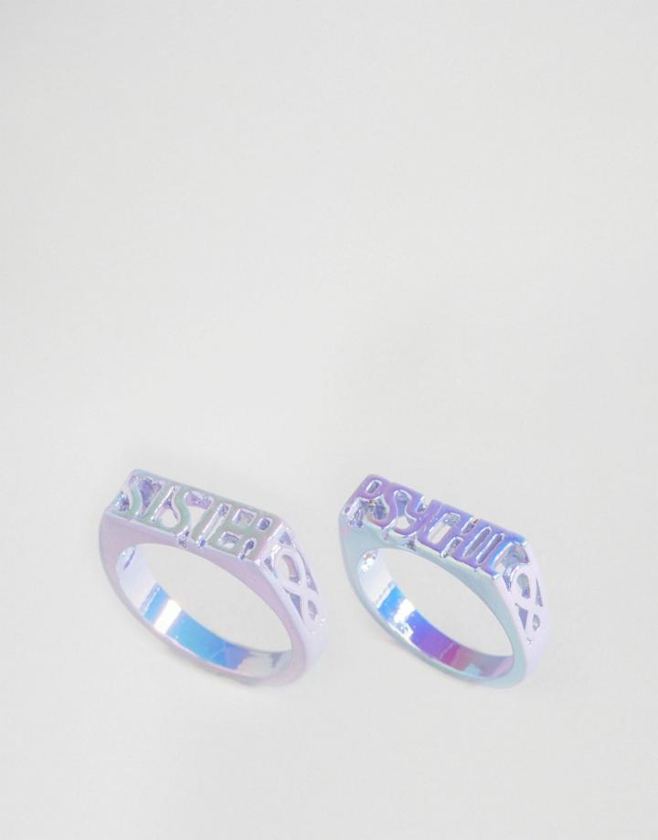 Me & Zena Psychic Sister Ring Pair - Lilac