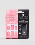 Elegant Touch Nail Saviour Almond Velvety Rose Matte False Nails - Pink