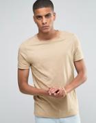Asos T-shirt With Square Neck In Beige - Beige