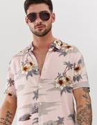 New Look Shirt With Hawaiian Print In Light Pink - Pink