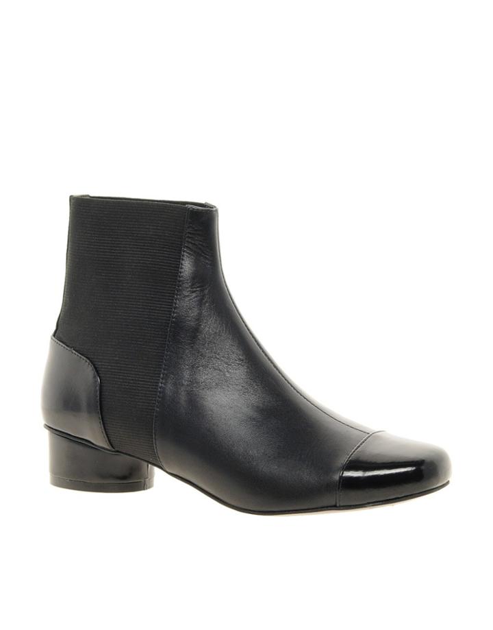 Asos Adored Leather Chelsea Ankle Boots - Black
