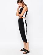 New Look Color Block Midi Skirt - Black