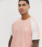 Adidas Originals Three Stripes T-shirt In Pink - Pink