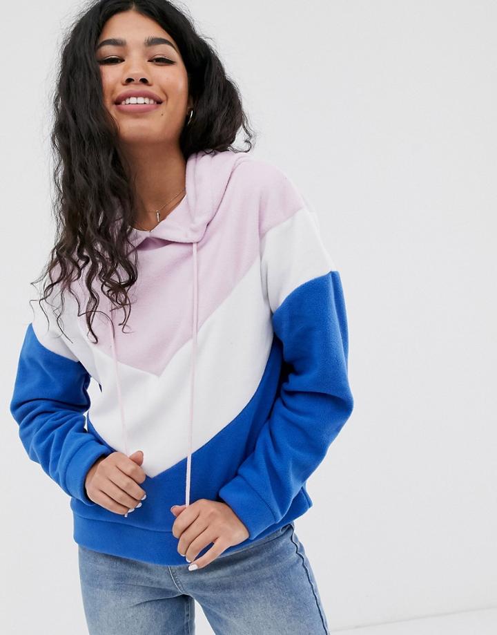 Brave Soul Polaris Chevron Fleeve Hoodie-pink