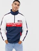 Penn Sport Overhead Jacket In Navy With Hidden Hood - Navy