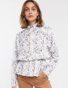 Asos Design Batwing Sleeve Satin Top With Open Back In Animal Print-multi