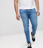 Asos Plus Extreme Super Skinny Jeans In Mid Blue - Blue