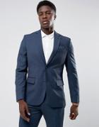 Mango Man Slim Fit Check Suit Jacket In Navy - Navy