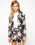Asos Jacket In Dark Printed Floral - Floral
