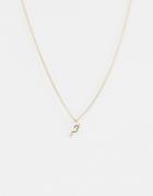 Asos Design Necklace With Mini Crystal Snake Pendant In Gold - Gold
