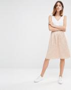 Vila Textured Midi Skirt - Blush