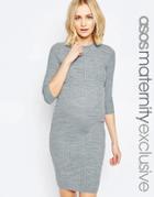 Asos Maternity Rib Knitted Dress - Gray