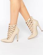Truffle Collection Skye Cut Out Heeled Shoes - Nude Pu