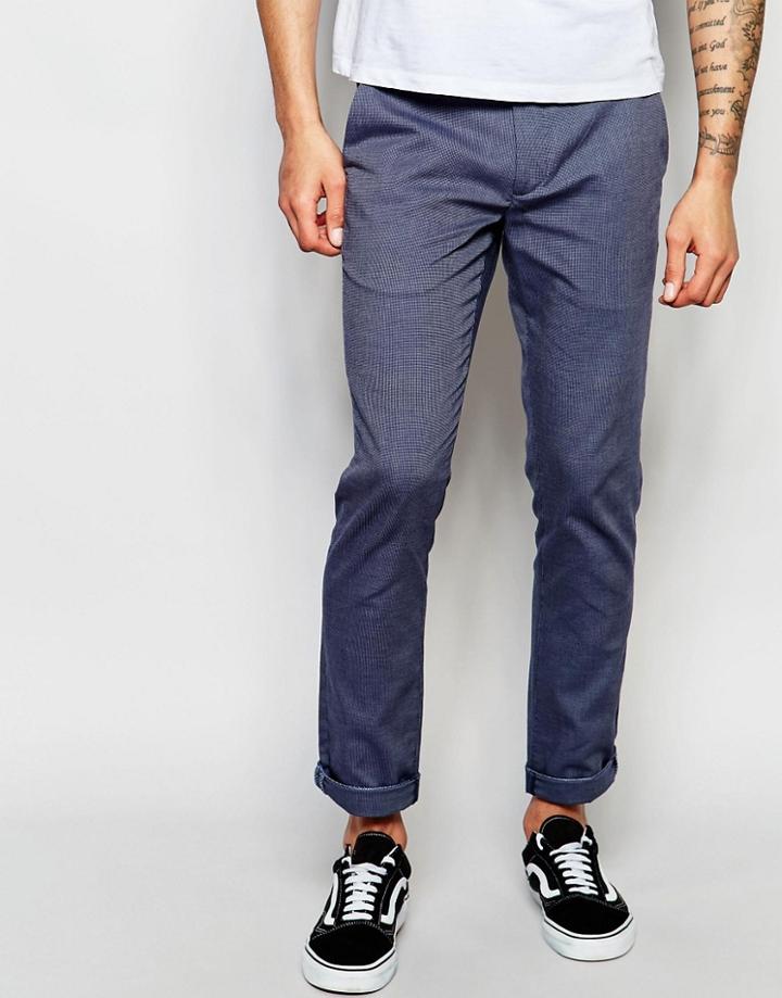 Ted Baker Textured Chino In Slim Fit - Blue