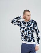 Asos Knitted Sweater With All Over Squiggle Design - White