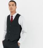 Heart & Dagger Skinny Suit Vest-black